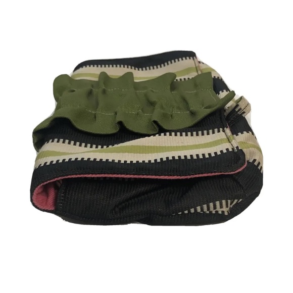 Women’s 1154 Lill Studio Multi Color Stripe Ruffle Clutch Bag - Picture 4 of 7